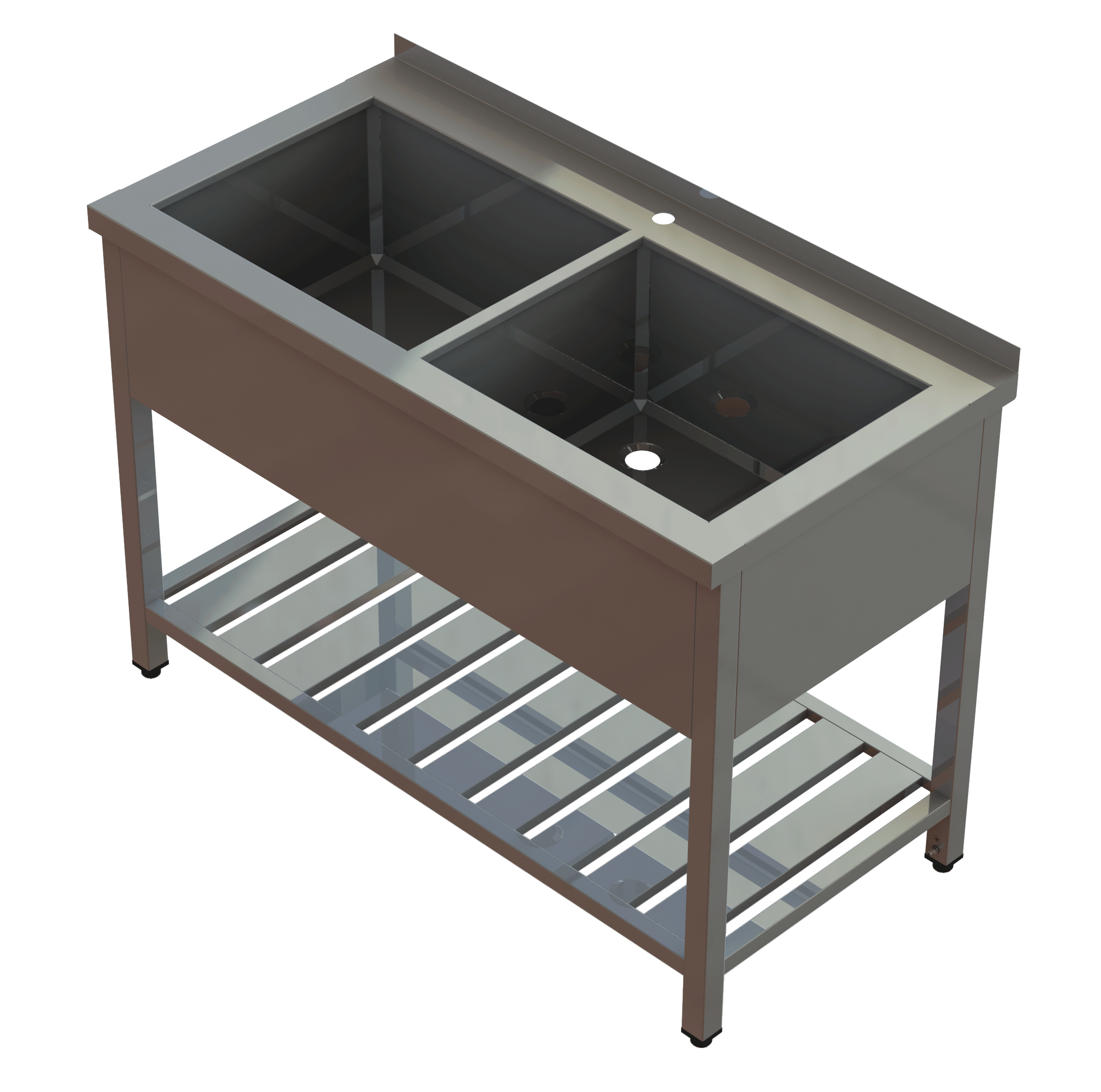 Nerezový dvou-dřez 1200x700