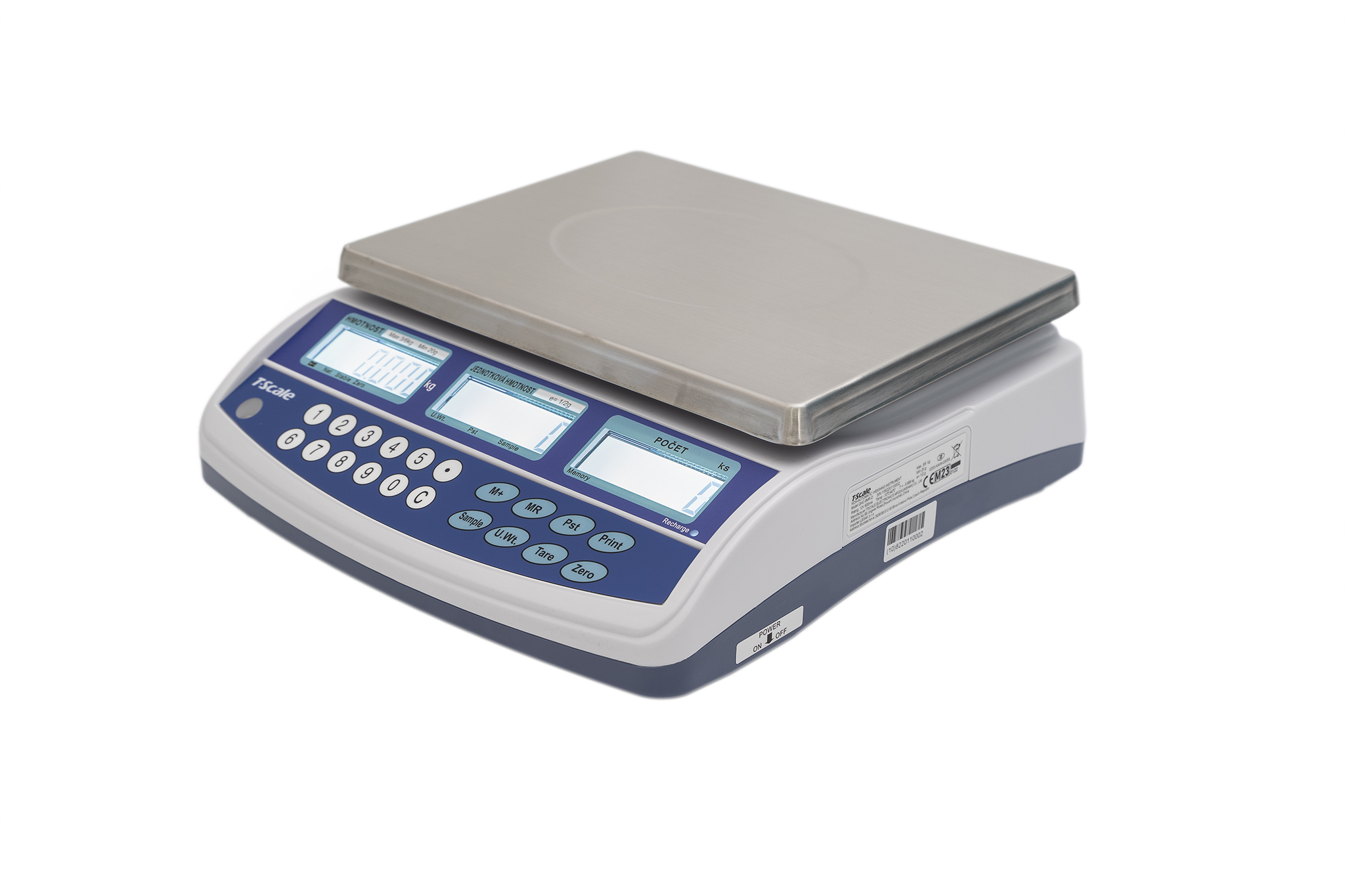 TSCALE QHC30D, 15;30kg/5;10g, 300x230mm (Obchodní počítací váha se zákaznickým displejem)