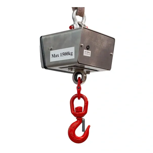 LESAK J1-RWS, 1,5t/0,5kg, nerez (Závěsná/jeřábová váha pro obchodní vážení s LCD displejem v nerezu)