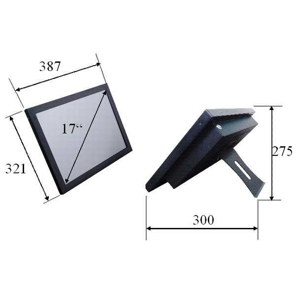 LESAK POSALLINONE17FR10, pokladní terminál All In One 17"  (PC terminál s dotykovou obrazovkou 17" v kovovém provedení)