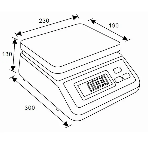 TSCALE S29B, 6;15kg/2;5g, 190x230mm (Gastro váha v krytí IP-67 určená do kuchyní, výroben a skladů)