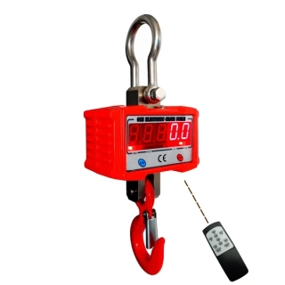 LESAK ZEV-SL-1000, 1t/500g ( Závěsná/jeřábová váha s dálkovým ovládáním a svítícím LED displejem v ocelovém provedení)